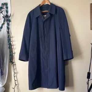 London Fog Men's Navy Trench Coat Removable Liner 42S